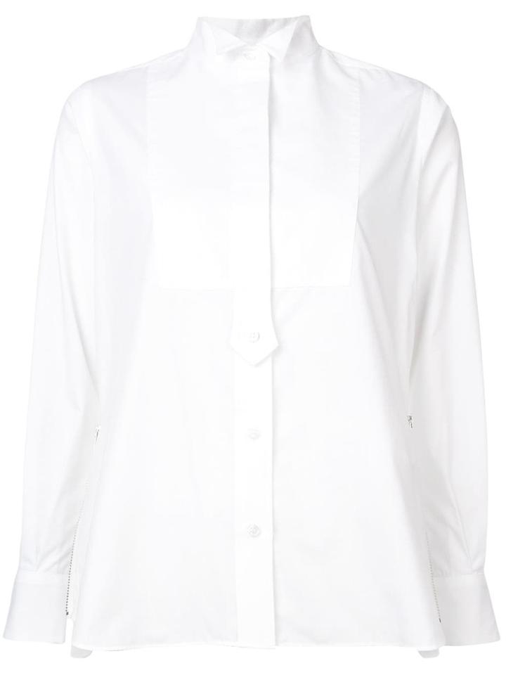 Sacai Pleated Side Panel Tuxedo Shirt - White