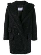 Max Mara Fluffy Lurex Coat - Black
