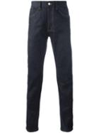 Gucci Tiger Embroidered Slim Fit Jeans, Men's, Size: 35, Blue, Cotton/spandex/elastane