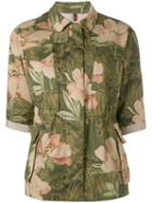 Moncler Floral Blouse, Women's, Size: 2, Green, Cotton/polyamide
