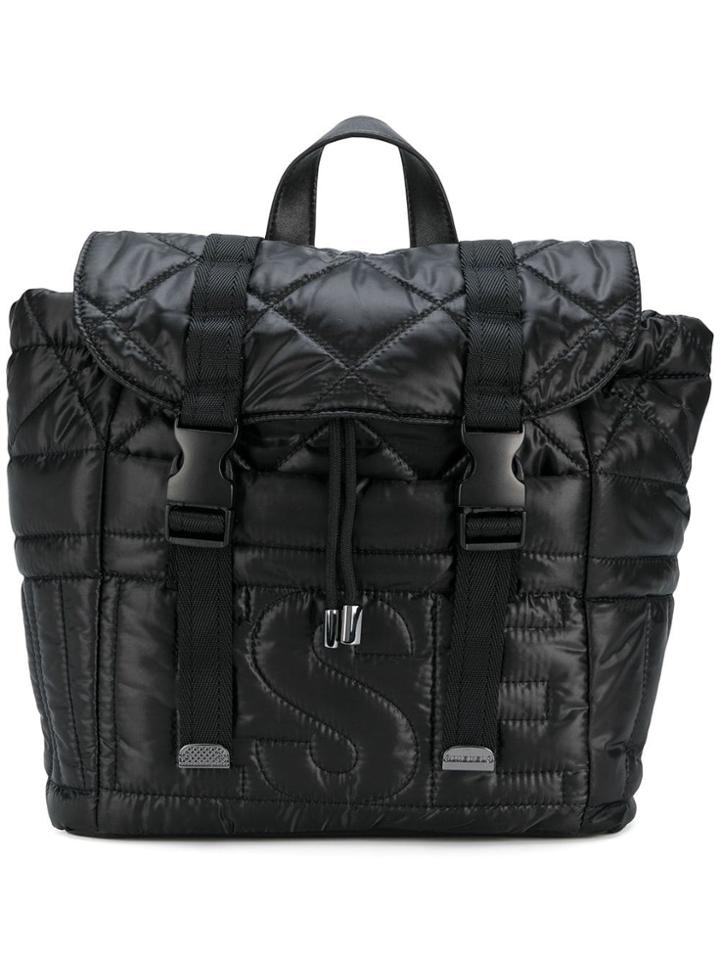 Diesel Padded Logo Backpack - Black