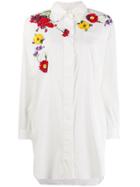Blumarine Floral Embroidered Shirt - White