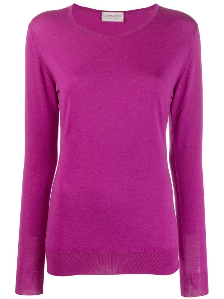 John Smedley Geranium Round Neck Jumper - Purple