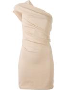 Dsquared2 One Shoulder Cocktail Dress, Women's, Size: 40, Nude/neutrals, Viscose/spandex/elastane/polyester