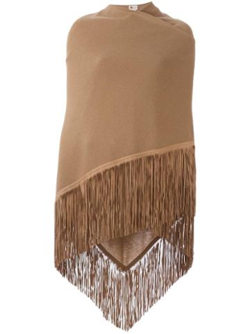 Babjades Fringed Scarf, Women's, Nude/neutrals, Leather/cashmere