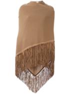 Babjades Fringed Scarf, Women's, Nude/neutrals, Leather/cashmere