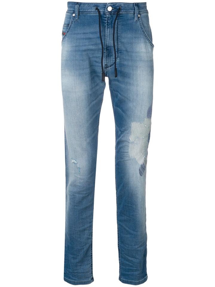 Diesel Distressed Stitched Jeans - Blue