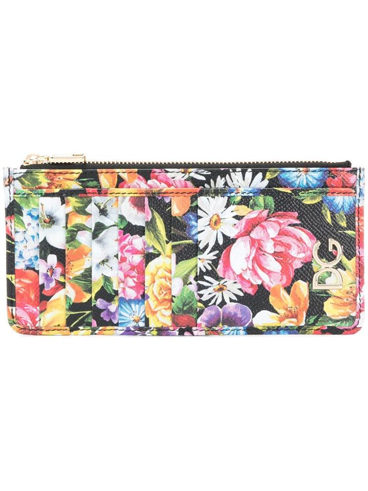 Dolce & Gabbana Floral Print Long Purse - Black