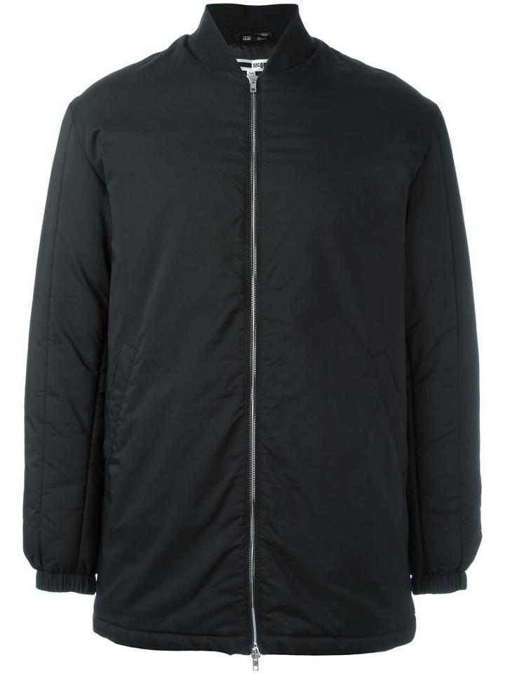 Mcq Alexander Mcqueen Padded Bomber Jacket, Men's, Size: 48, Black, Polyamide/polyester/viscose