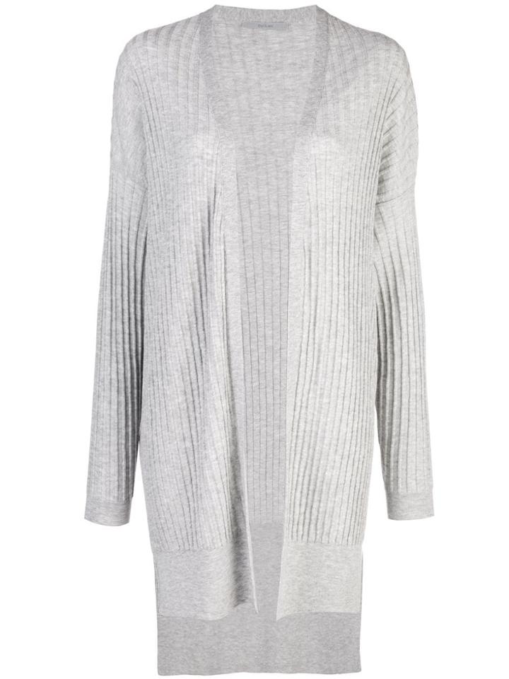 Dusan Ribbed Knit Longline Cardigan - Grey