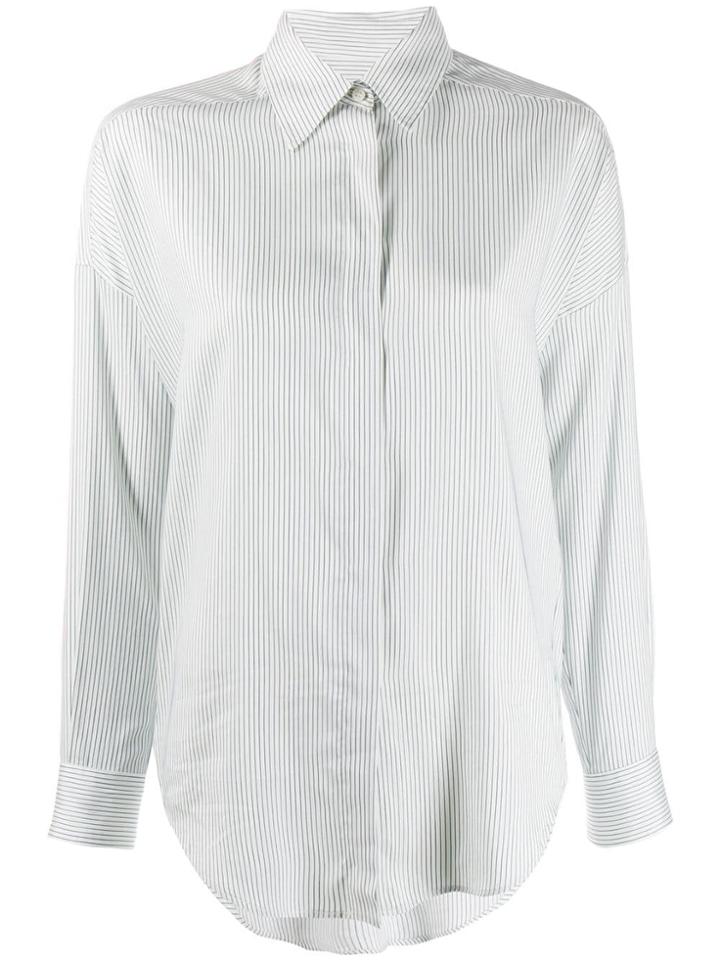 Alberto Biani Tailored Pinstripe Shirt - White