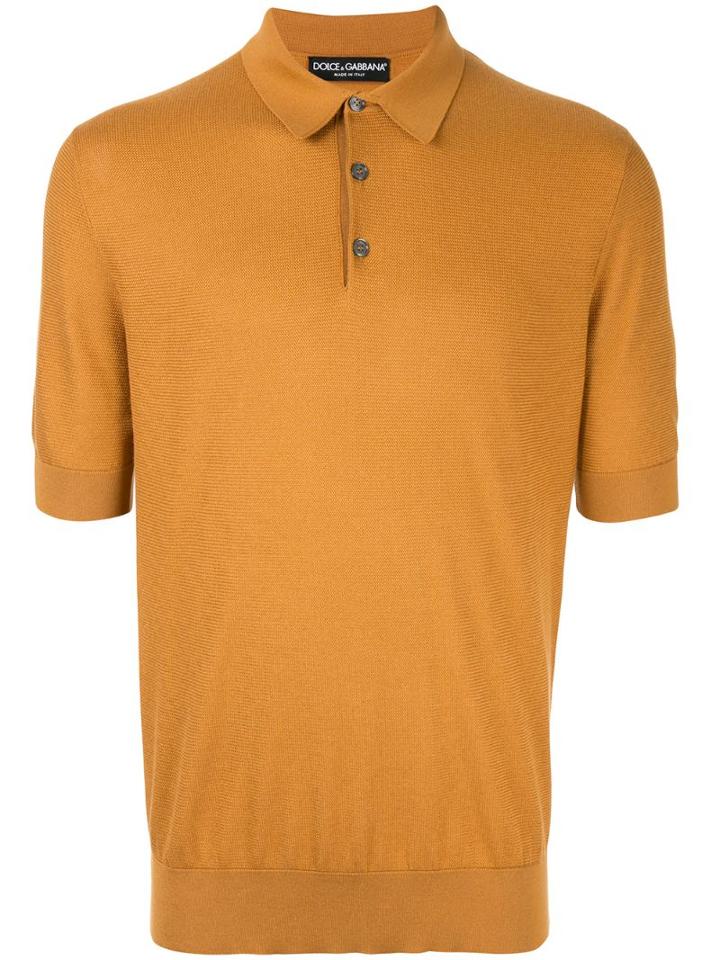 Dolce & Gabbana Fine Knit Polo Shirt - Brown