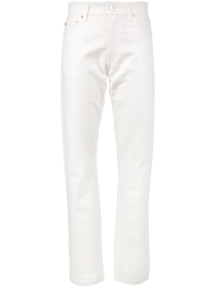 Holiday White High Waist Straight Jeans