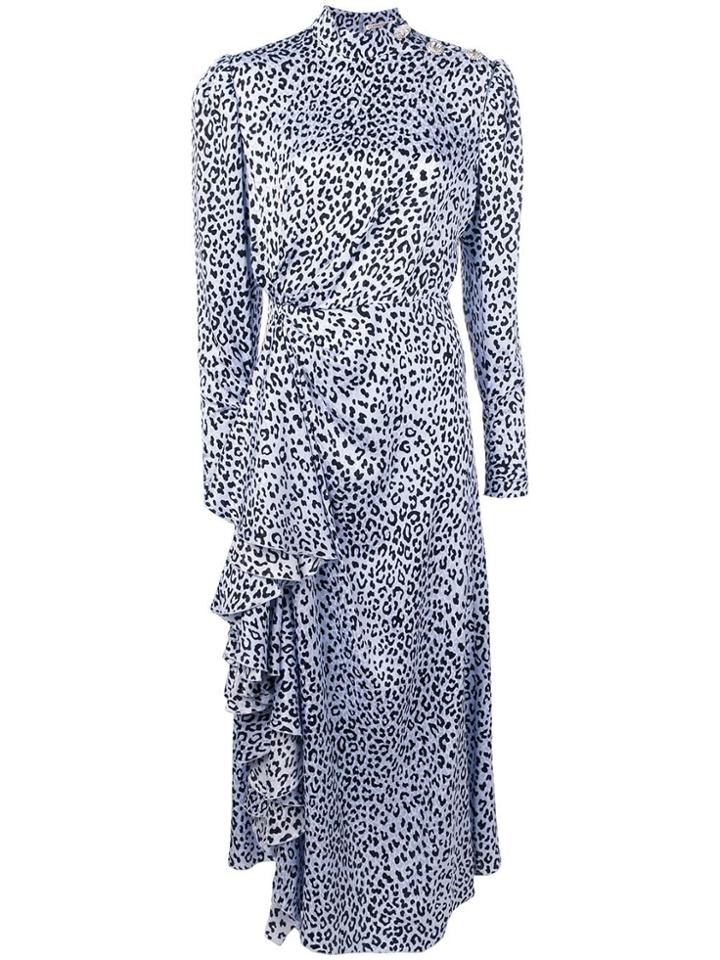 Alessandra Rich Leopard Print Dress - Blue