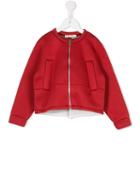 Marni Kids Stitch Paneled Blouson Jacket, Girl's, Size: 8 Yrs, Red