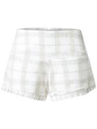 Andrea Bogosian - Plaid Shorts - Women - Linen/flax/viscose/wool - P, White, Linen/flax/viscose/wool