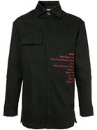 Newams Slogan Embroidered Shirt - Black