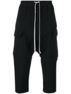 Rick Owens Cropped Cargo Trousers - Black