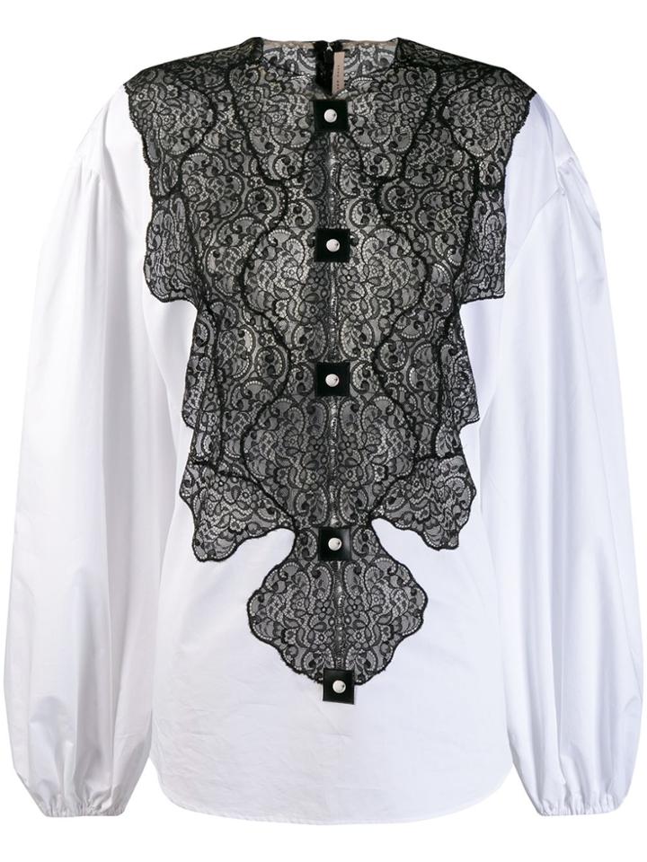 Christopher Kane Lace Bodice Cotton Shirt - White