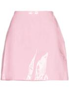 Staud Murray Mini Patent Leather Skirt - Pink & Purple