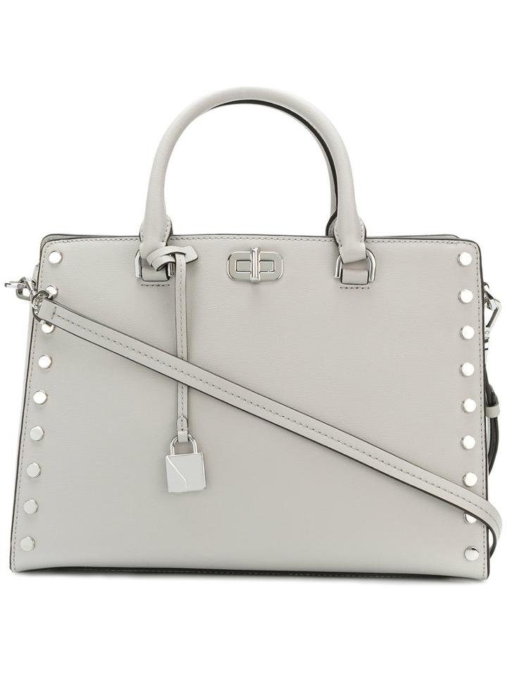 Michael Michael Kors - Large Studded Sylvie Satchel - Women - Leather - One Size, Grey, Leather