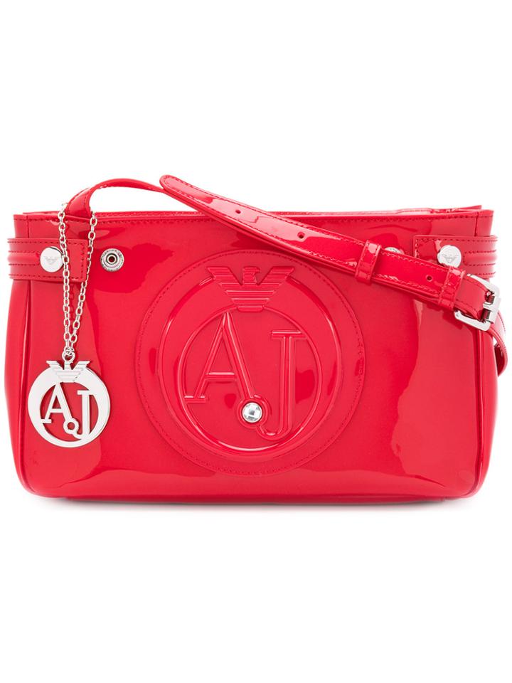 Armani Jeans Logo Embossed Crossbody Bag - Red