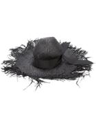 Gigi Burris Millinery Destroyed Sun Hat - Black