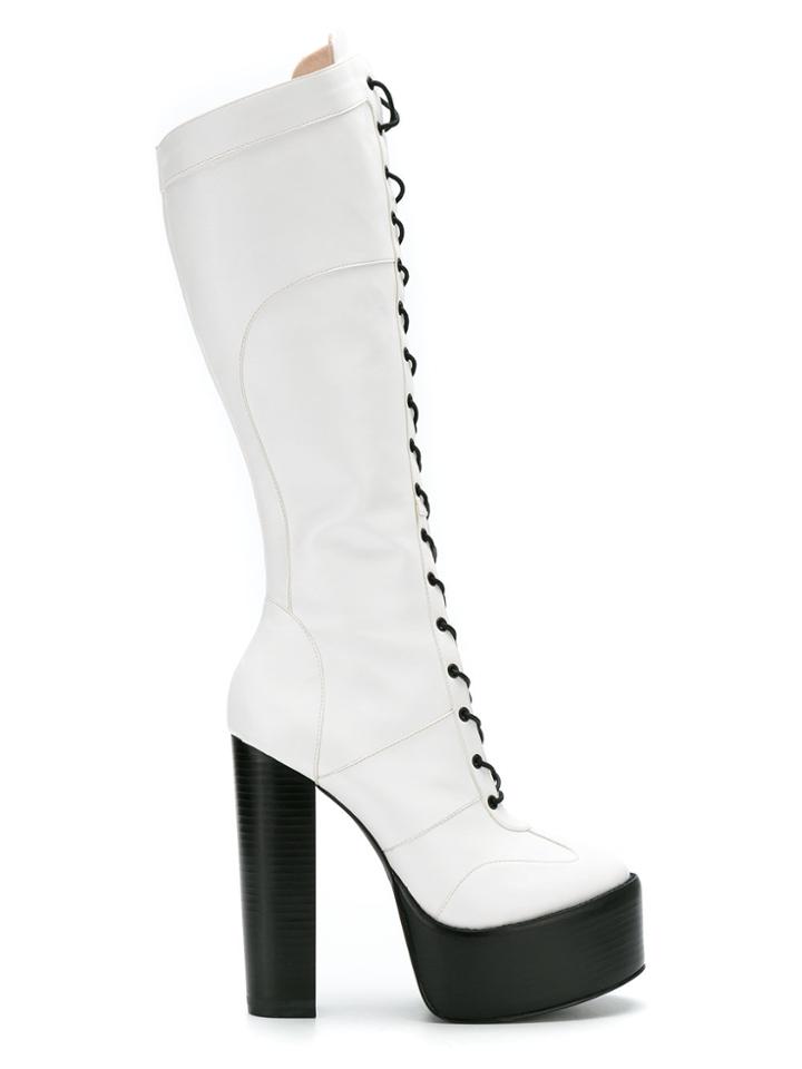 À La Garçonne Platform Boots - White