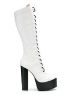 À La Garçonne Platform Boots - White