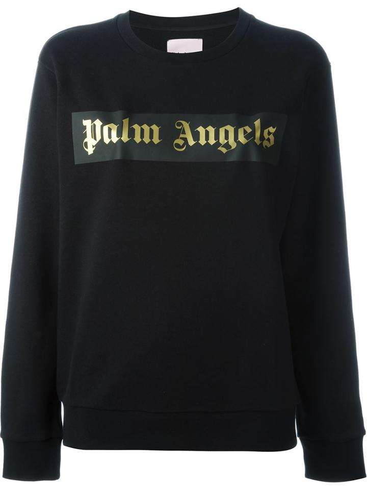 Palm Angels Logo Print Sweatshirt, Women's, Size: Xs, Black, Cotton