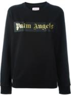 Palm Angels Logo Print Sweatshirt, Women's, Size: Xs, Black, Cotton