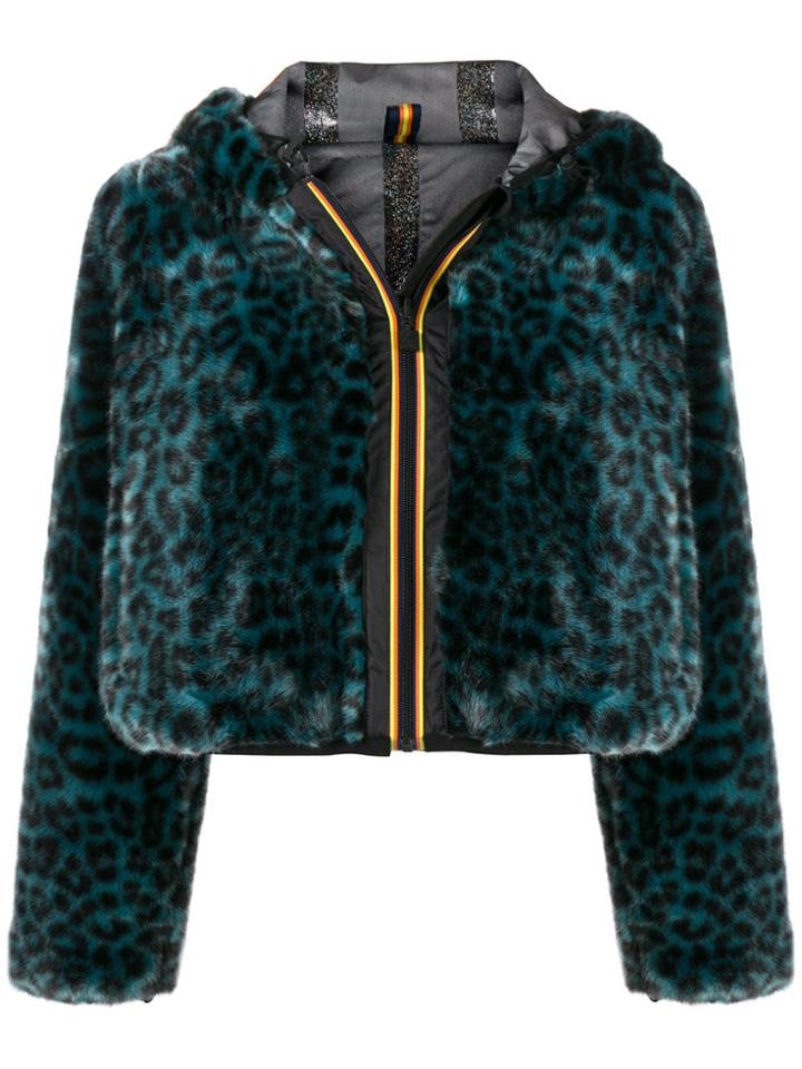 Faith Connexion Leopard Print Jacket - Blue