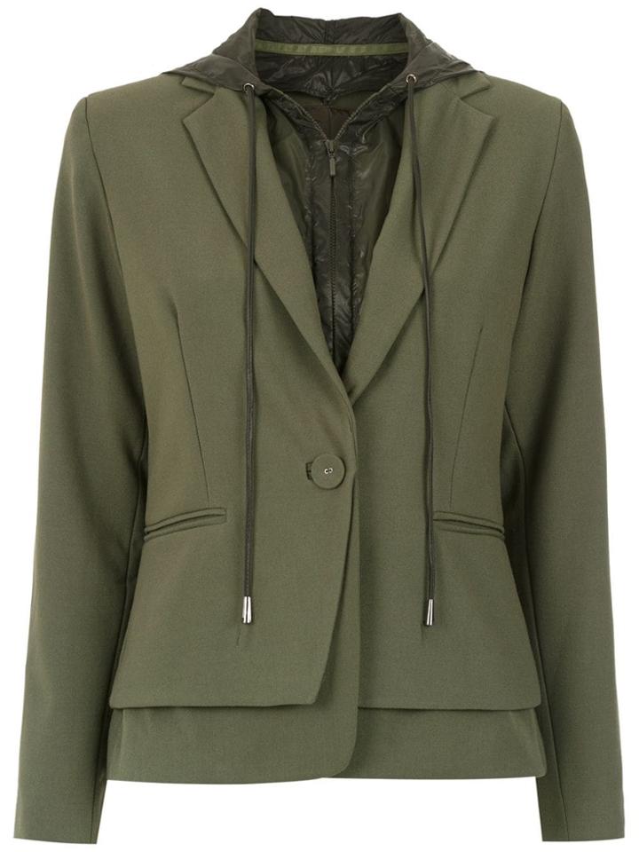 Mara Mac Hooded Layered Blazer - Green