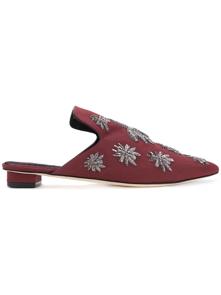 Sanayi 313 Spider Appliqué Mules - Red