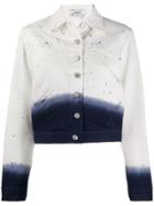 Miaou Paint Splatter Denim Jacket - White