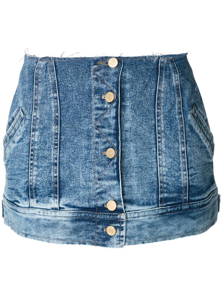 Natasha Zinko Cropped Peplum Skirt - Blue