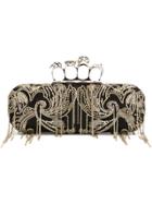 Alexander Mcqueen 'knuckle' Long Heraldic Chain Clutch - Black