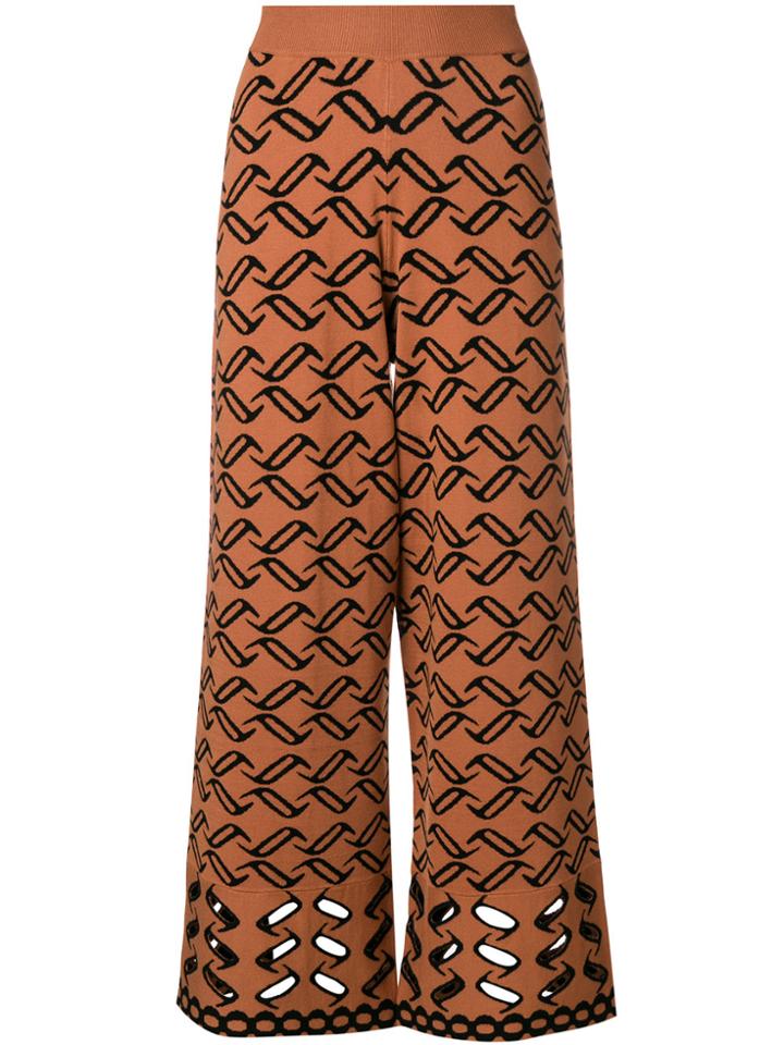 Temperley London Patterned Knit Culottes - Yellow & Orange