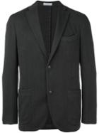 Boglioli Herringbone Blazer, Men's, Size: 50, Grey, Cotton/spandex/elastane/cupro