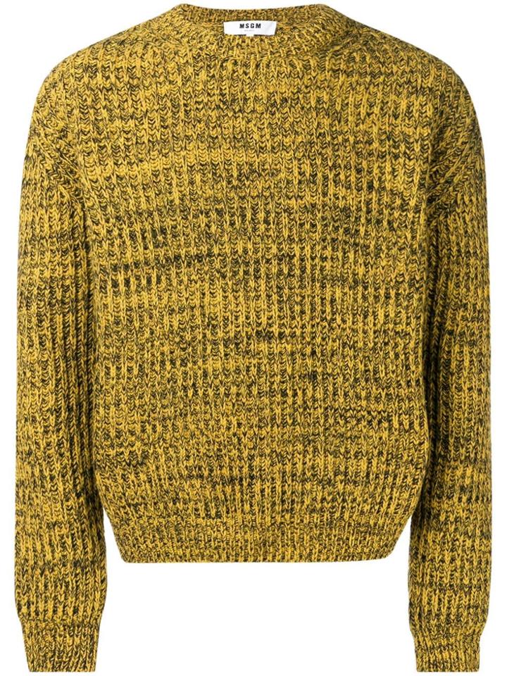 Msgm Chunky Knitted Sweater - Yellow
