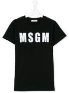 Msgm Kids Logo Printed T-shirt - Black