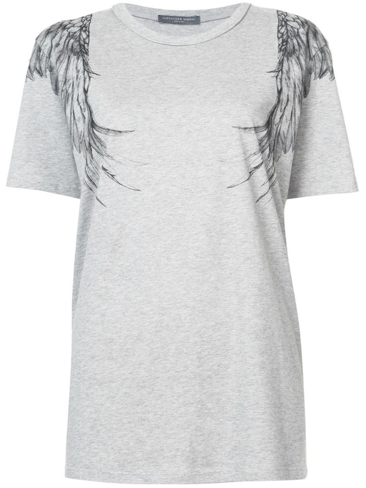 Alexander Mcqueen Wing Print T-shirt - Grey