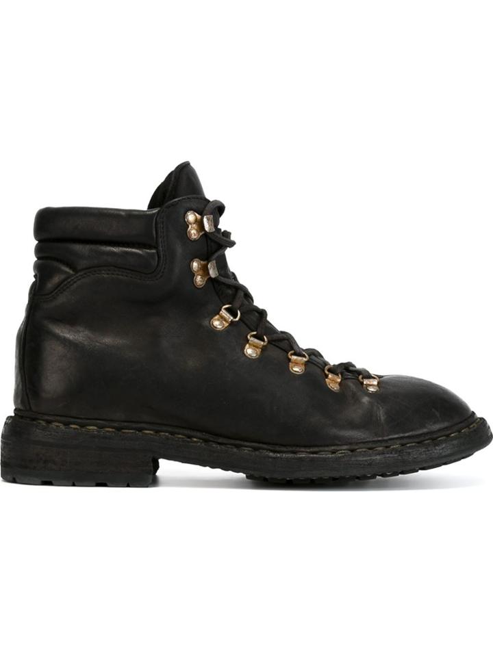 Guidi Lace-up Ankle Boots - Black