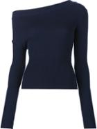 Jacquemus Asymmetric Neck Top, Women's, Size: 36, Blue, Wool