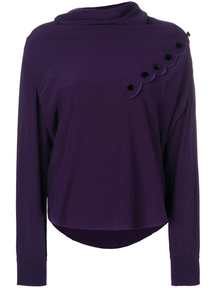Chloé Cowl Neck Blouse - Pink & Purple