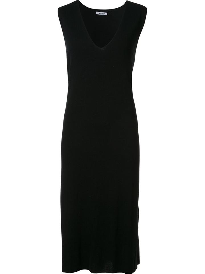 T By Alexander Wang Knitted Tank Dress, Women's, Size: Medium, Black, Silk/nylon/viscose/wool