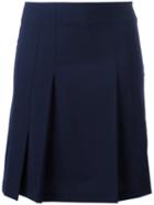 Cacharel Pleated Detail Skirt, Women's, Size: 38, Blue, Virgin Wool/spandex/elastane