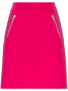 Moschino Mid Rise Zip Pocket Skirt - Pink