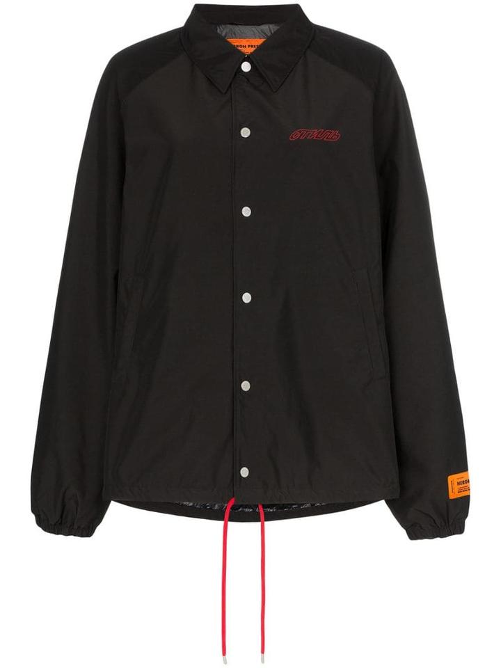 Heron Preston Ctnmb Embroidered Coach Jacket - Black
