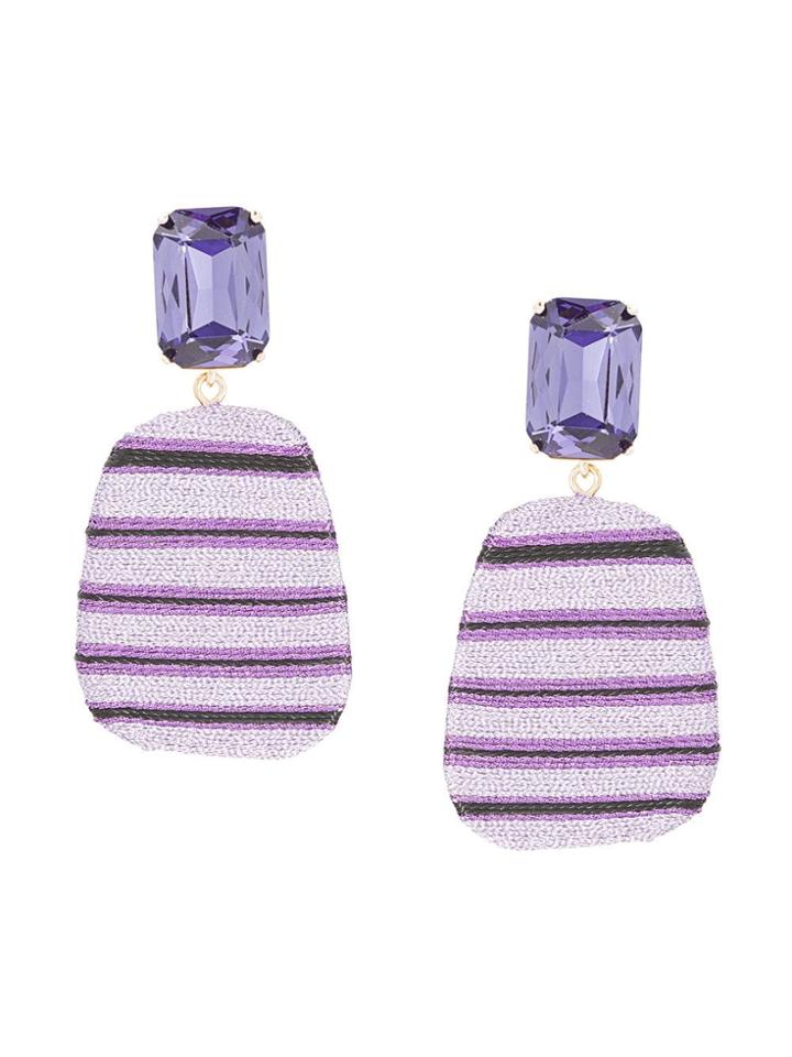 Maryjane Claverol Florence Striped Earrings - Purple